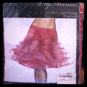 New red knee length petticoat skirt - Leg Avenue